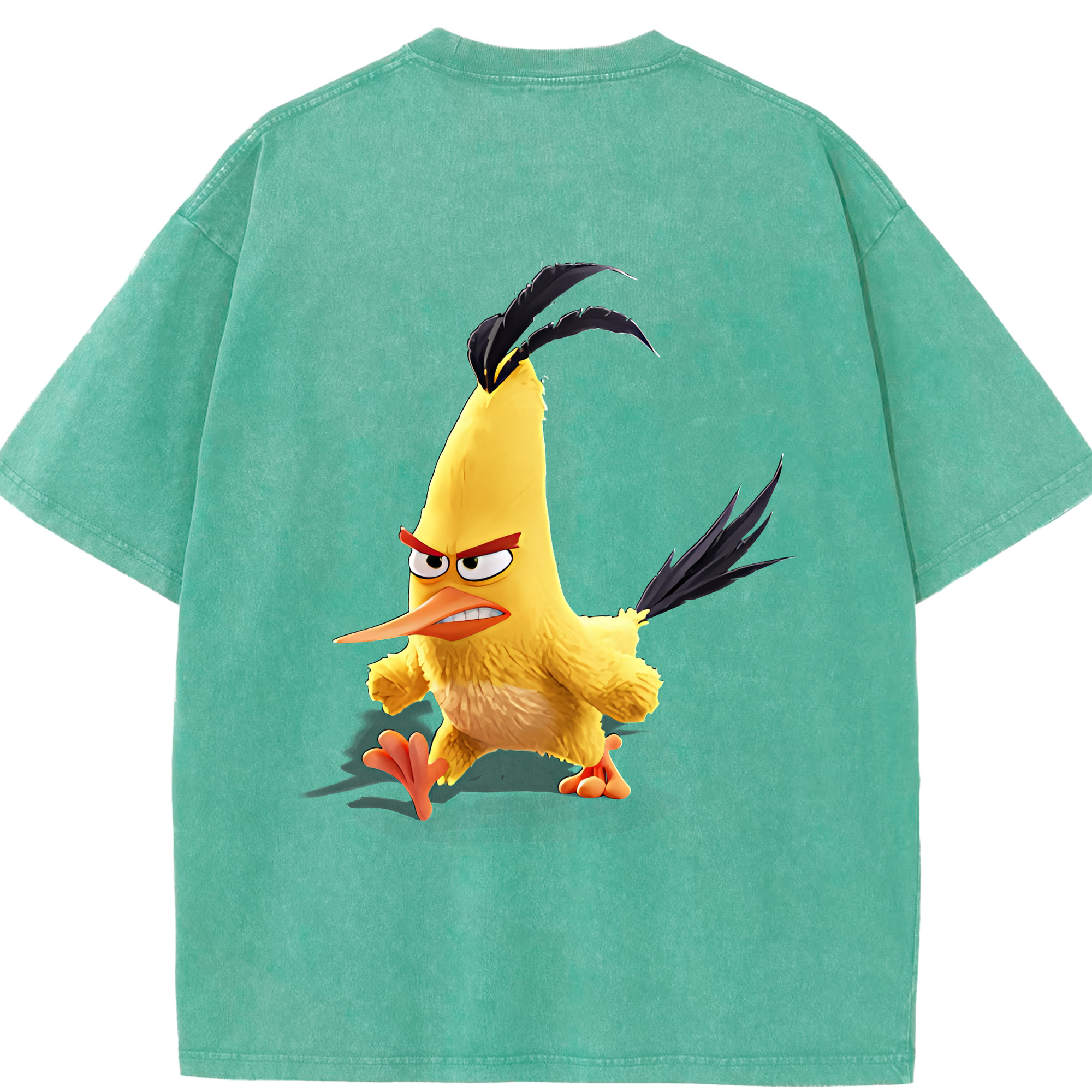 （画像用） Angry Birds アングリーバード 綿100% ヴィンテージ風 半袖Tシャツ（背面プリント）